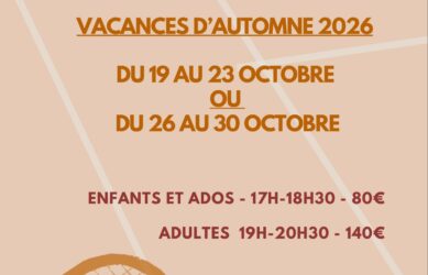 Stage Vacances d&rsquo;Octobre